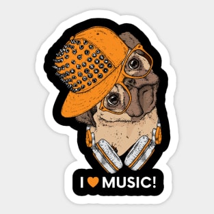 cool hipster dog in stylish clothes Sticker